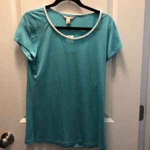 NWT Banana Republic Beaded Blue Top